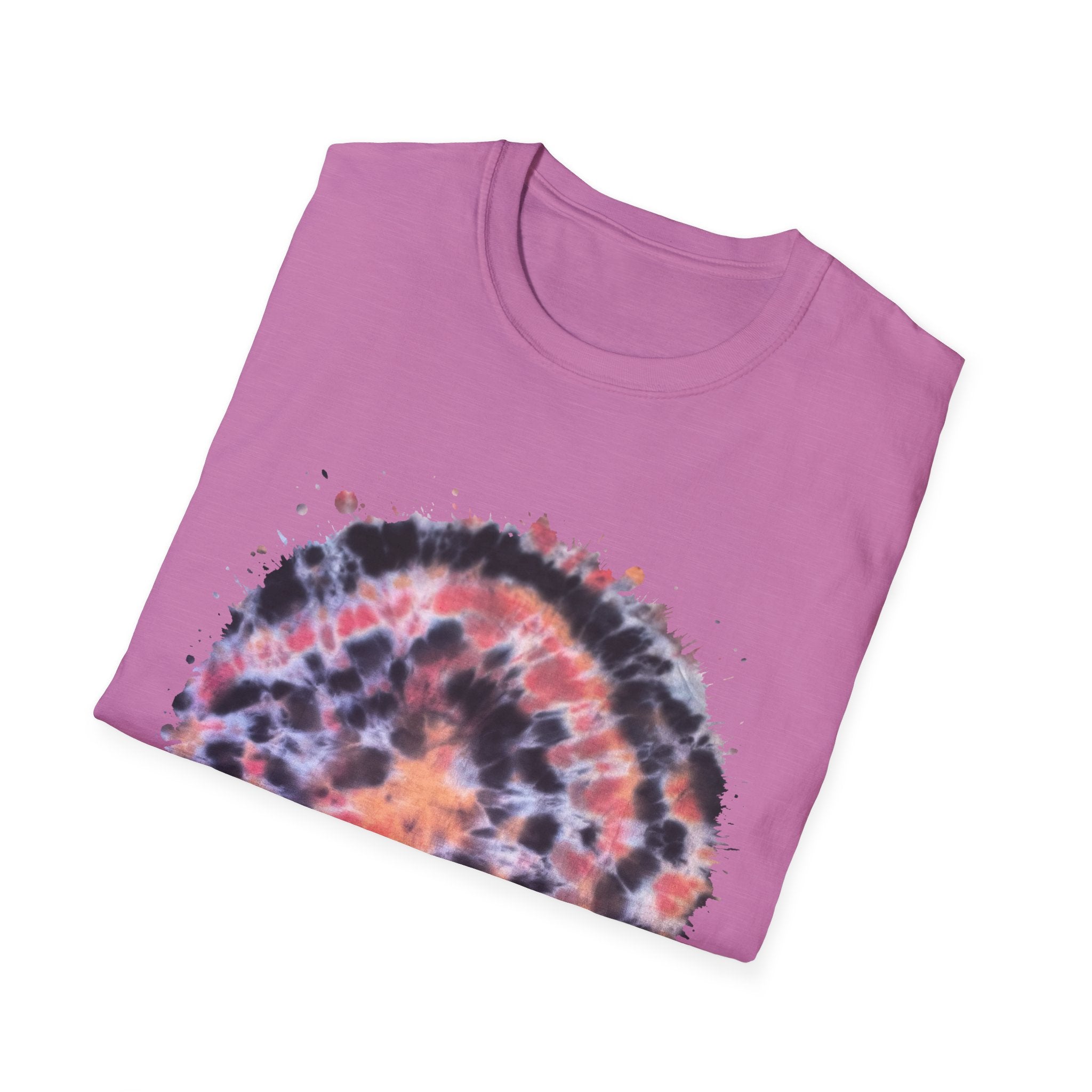Tangerine Tiger 2:  Artistic Tie-Dye Unisex Softstyle T-Shirt, Casual Wear, Festival Outfit, Gift for Him/Her, Summer Vibes, Eco-Friendly Fashion