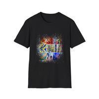 The Scramble 2:  Colorful Splash Unisex Softstyle T-Shirt, Casual Wear, Gift for Friends, Summer Fashion, Vibrant Art Tee