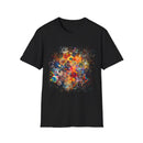 COMMOTION: Super Colorful multi-Swirl Design Unisex Softstyle T-Shirt, Bohemian Tee, Casual Wear, Festival Fashion, Gift for Art Lovers