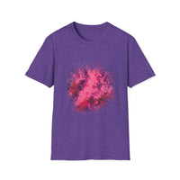 Magenta Madness 2:  Vibrant Splash T-Shirt: Unisex Softstyle, Art Enthusiast Gift, Casual Wear, Summer Apparel, Splash of Color, Vibrant Tee