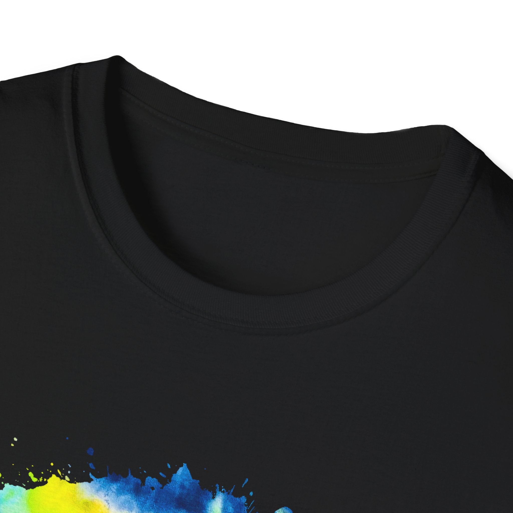 Zenith 2:  Tie-Dye Peace Circle Unisex Softstyle T-Shirt, Vibrant Summer Tee, Gift for Music Festivals, Casual Chic, Eco-Friendly Fashion