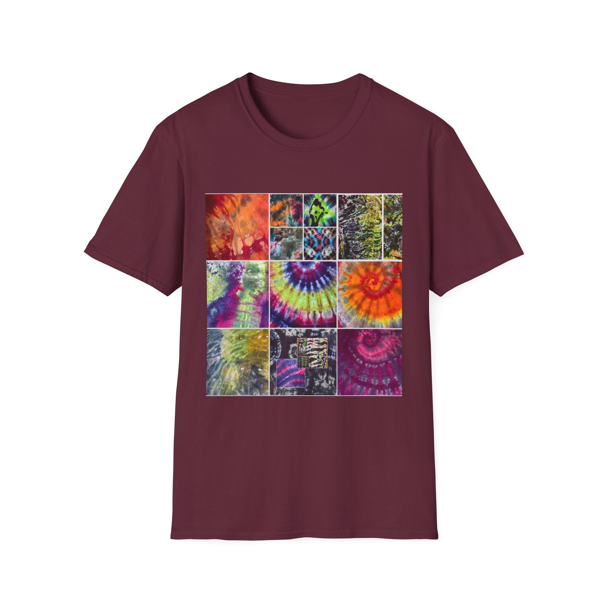 RESILIENCE:  Colorful collage Tie-Dye Unisex T-Shirt, Perfect for Summer Festivals, Casual Wear, Vacation, Gifts, and Artsy Vibes