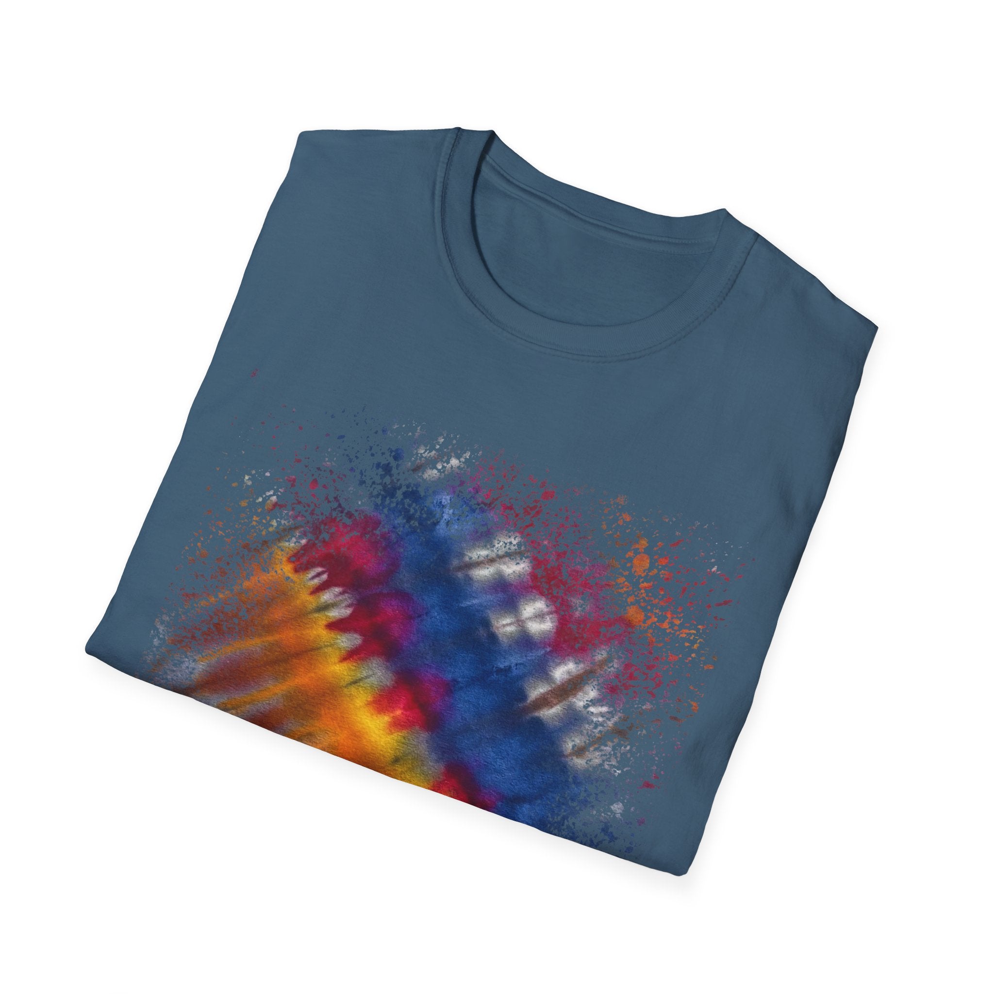 INTUITION:  Sunrise inspired, Vibrant Tie-Dye Unisex Softstyle T-Shirt | Comfortable Casual Wear, Gift Idea for Summer, Music Festivals, Retro Vibes, Unisex Apparel
