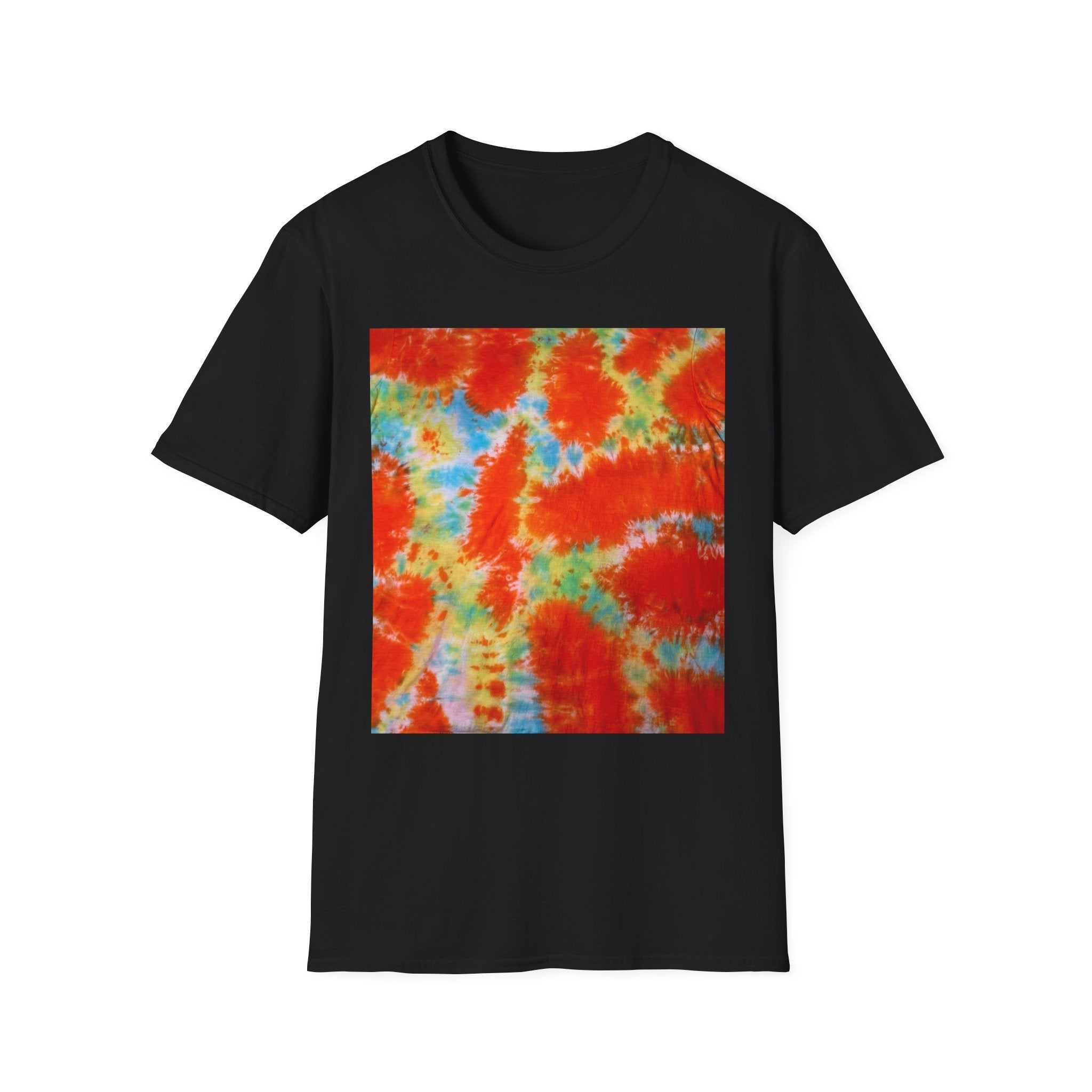 ORANGE KRUSH:  Scatter swirl infusion, Colorful Tie-Dye Unisex T-Shirt, Boho Tee, Summer Style, Festival Outfits, Vibrant Casual Wear, Gift for Friends