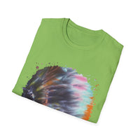Bravado 2:  Colorful Tie-Dye Unisex Softstyle T-Shirt with Abstract Design, Perfect for Festivals, Casual Outings, Relaxed Days, Summer Vibes, and Gifts