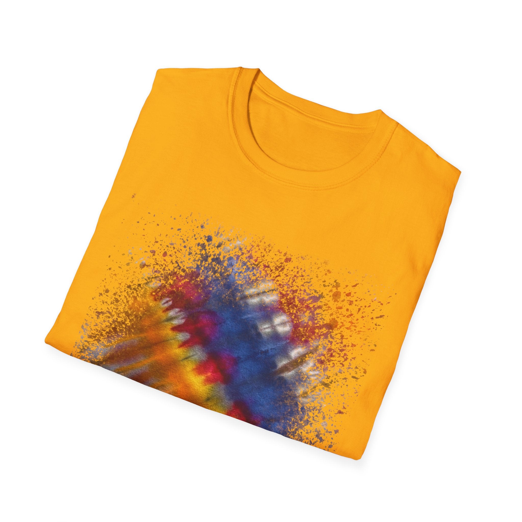 INTUITION:  Sunrise inspired, Vibrant Tie-Dye Unisex Softstyle T-Shirt | Comfortable Casual Wear, Gift Idea for Summer, Music Festivals, Retro Vibes, Unisex Apparel