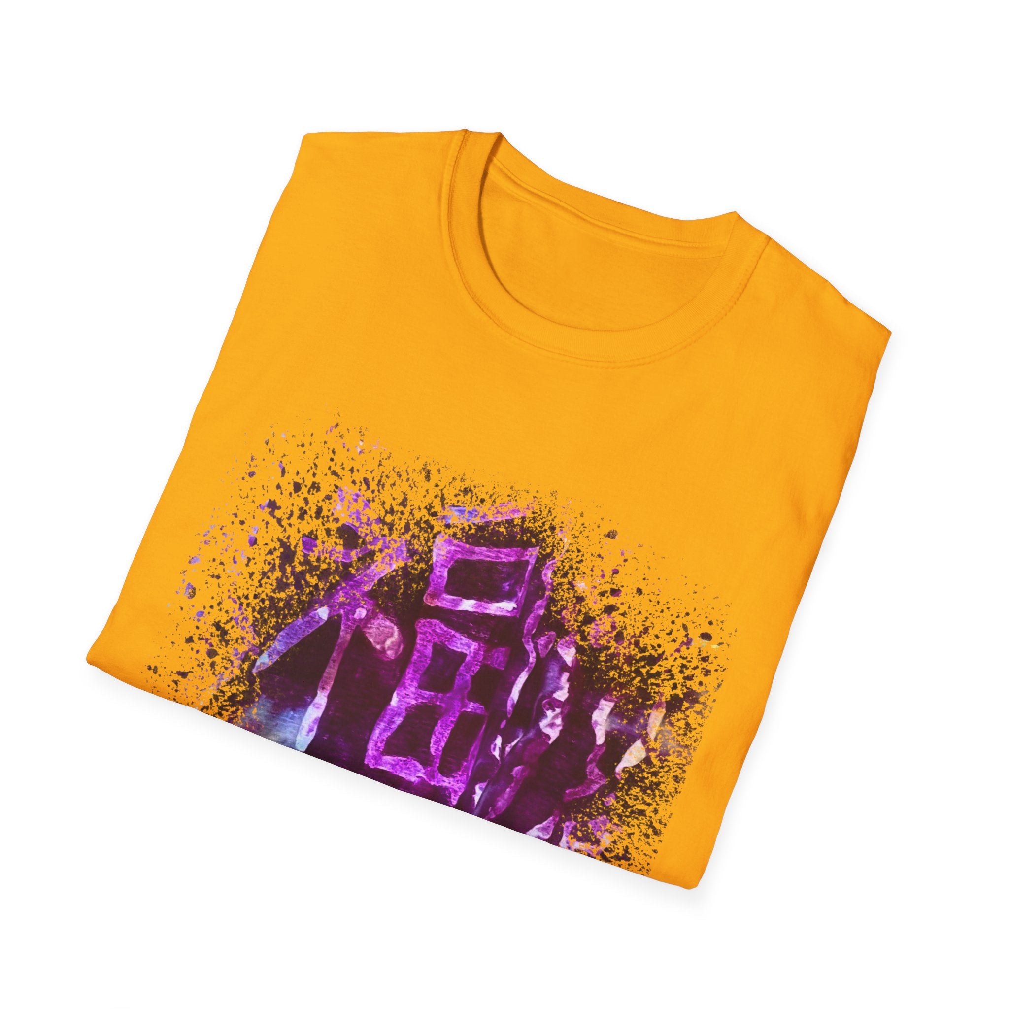 Dynasty 2: Colorful, splat style, tie dye Abstract Graphic Unisex Softstyle T-Shirt, Casual Wear, Unique Art Tee, Gift for Art Lovers, Trendy Everyday Top
