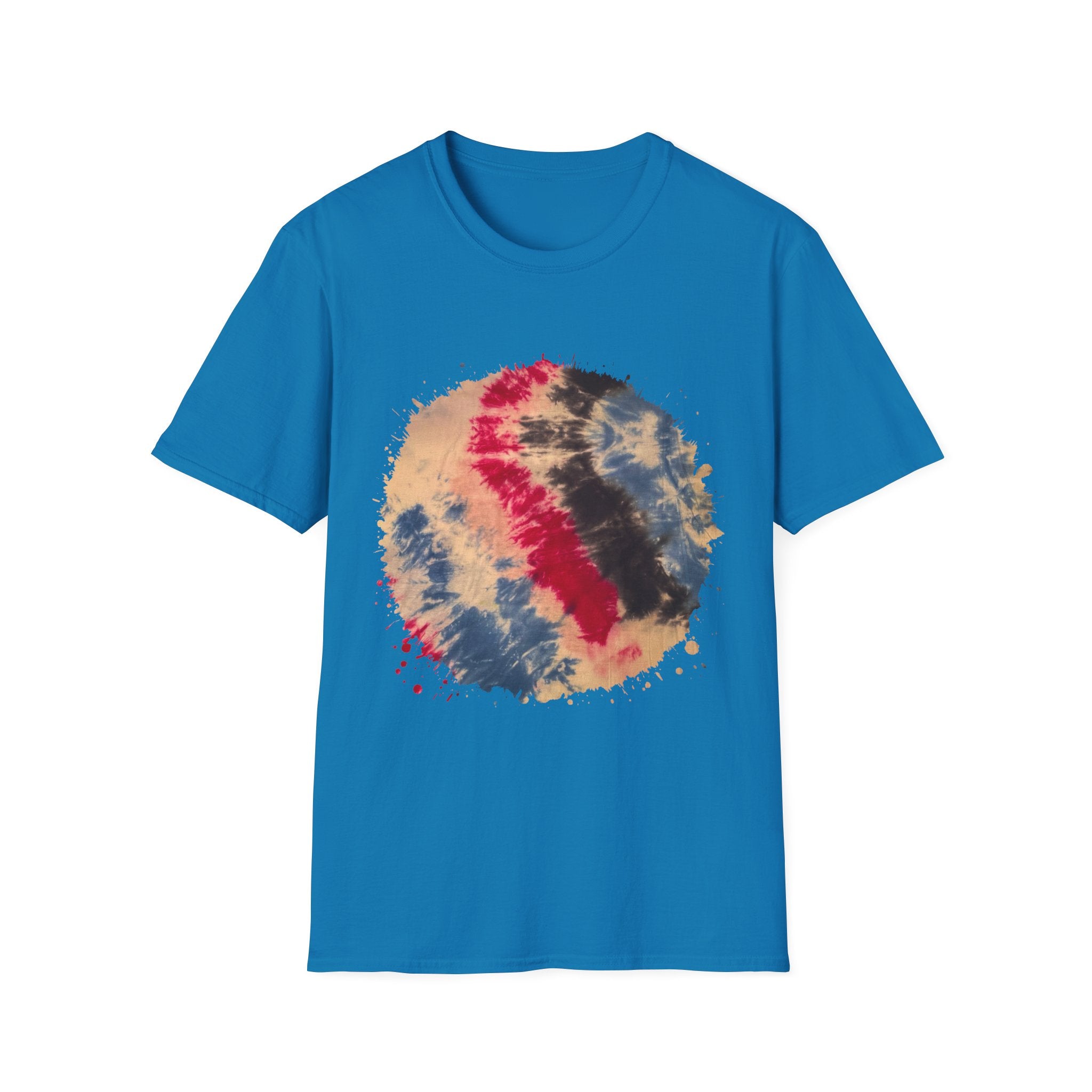 Boomerang Blaze 2:  Tie Dye Unisex Softstyle T-Shirt - Bohemian Vibes for Casual Wear, Summer Festivals, Gift Ideas, Eco-Friendly Fashion, Everyday Comfort