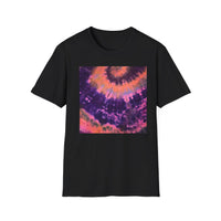 INDIGO ODYSSEY:  Half Swirl tie dye, Colorful Tie-Dye Unisex Softstyle T-Shirt, Summer Vibes Tee, Festival Apparel, Gift for Him/Her, Casual Wear, Retro Style