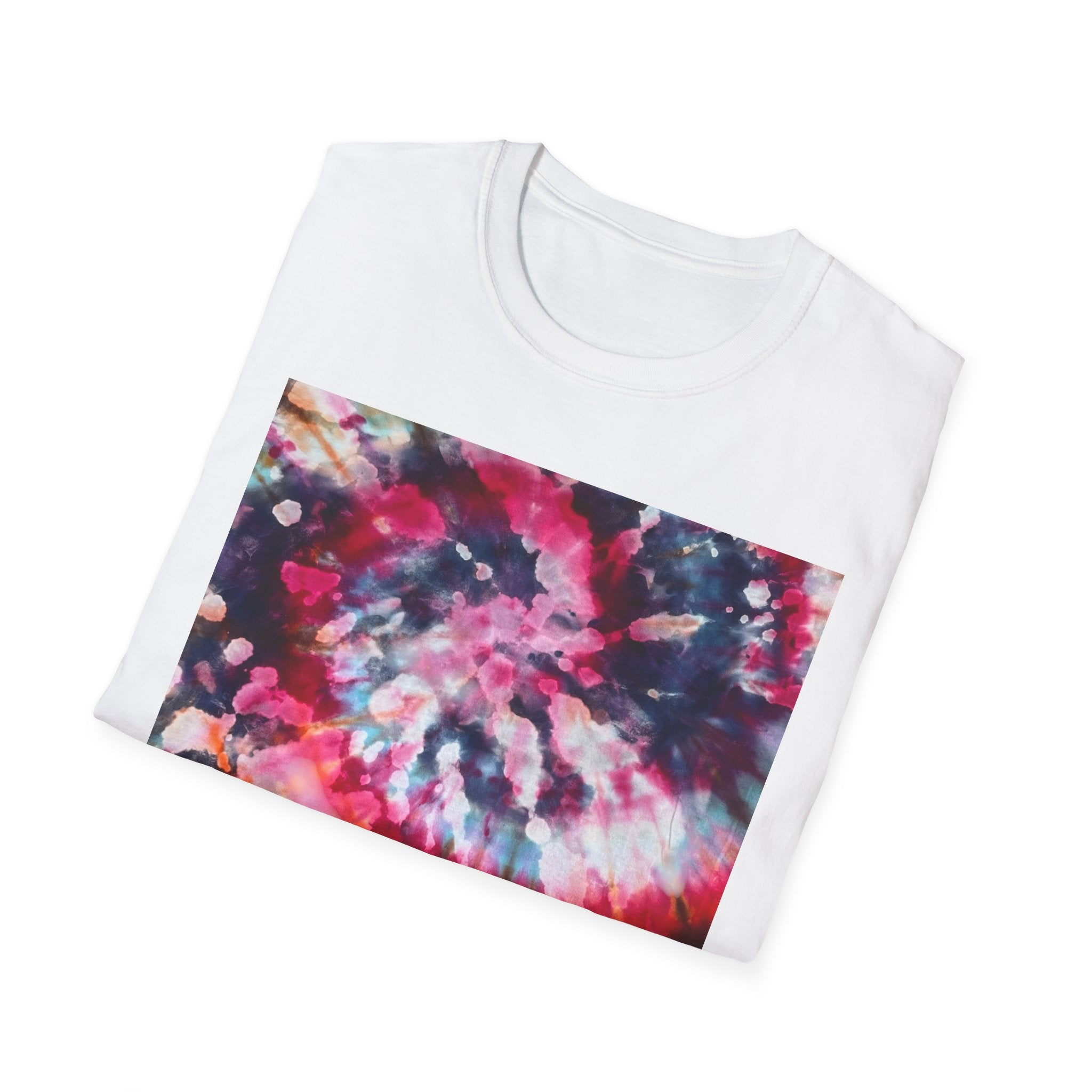 HARDCORE HARMONY: Smash Style Tie-Dye Vibe Unisex Softstyle T-Shirt, Party Wear, Music Festival Shirt, Summer Clothing, Gift for Him/Her