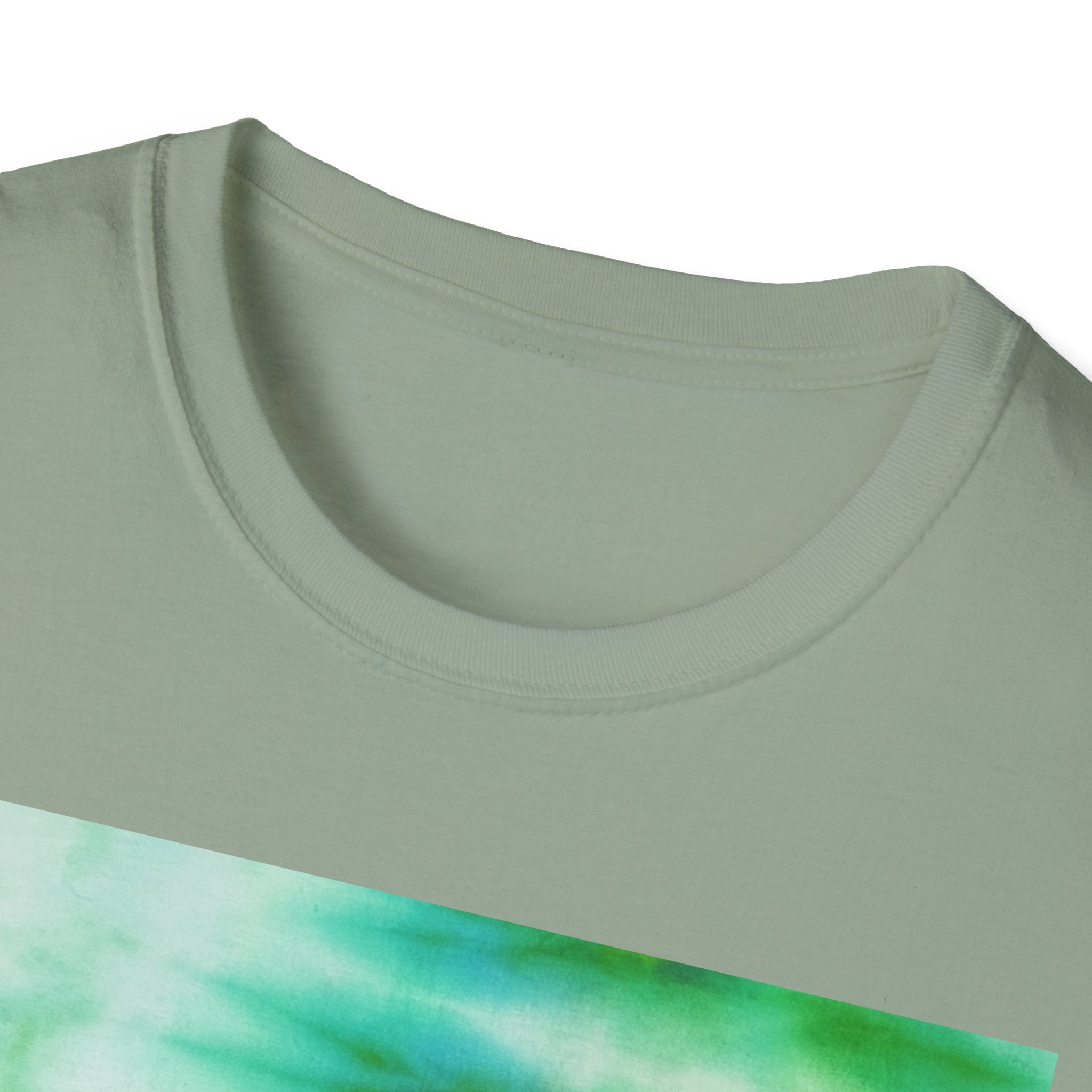 SWAMI: Soft, dreamy sea green/blue Tie-Dye Unisex T-Shirt, Festival Wear, Casual Style, Summer Vibes, Gift for Friends, Eco-Friendly Fashion