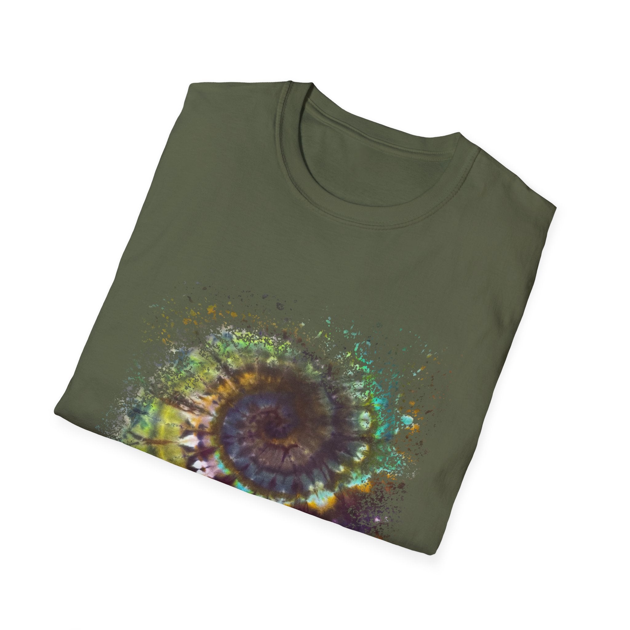Temptation 2:  Colorful Spiral Art Unisex Softstyle T-Shirt, Casual Wear, Gift for Art Lovers, Eco-Friendly Tee, Summer Fashion