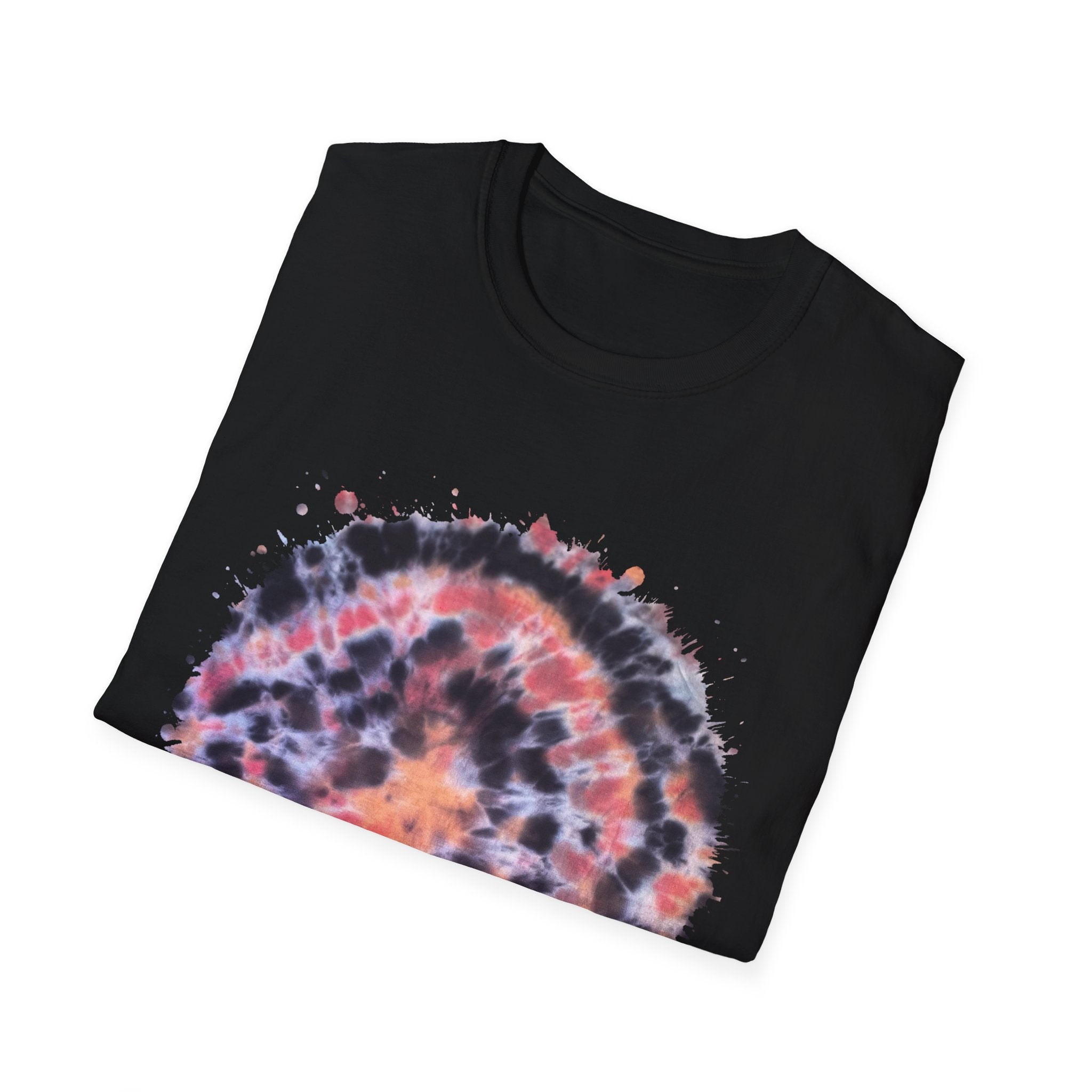 Tangerine Tiger 2:  Artistic Tie-Dye Unisex Softstyle T-Shirt, Casual Wear, Festival Outfit, Gift for Him/Her, Summer Vibes, Eco-Friendly Fashion