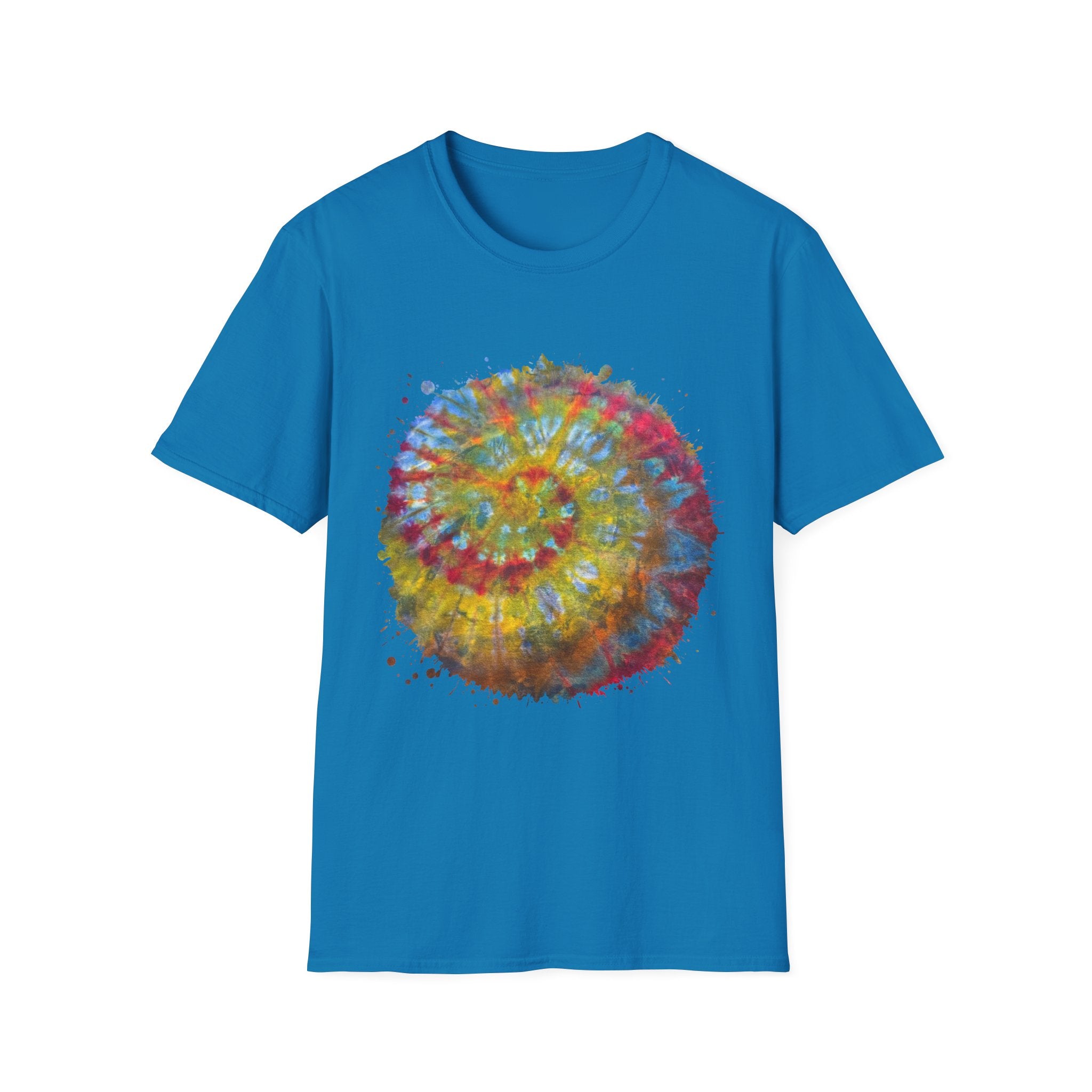 Watermelon Krush 2:  Colorful Spiral Tie-Dye Unisex Softstyle T-Shirt, Summer Vibes Shirt, Festival Apparel, Gift for Her, Boho Fashion