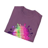 Neon Discovery 2:  Colorful Tie-Dye Splash Unisex Softstyle T-Shirt, Casual Tee, Summer Vibes, Festival Wear, Everyday Comfort, Gift Idea