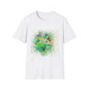 TURQUOISE TREASURE:  Colorful, splat style, Vibrant Abstract T-Shirt | Unisex Softstyle Graphic Tee, Casual Wear, Gift for Art Lovers, Summer Fashion, Unique Design