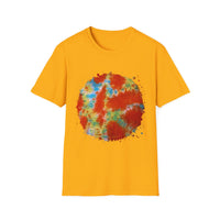 Orange Krush 2:  Tie-Dye Krush Unisex Softstyle T-Shirt, Vibrant Casual Tee, Bohemian Top, Festival Wear, Gift for Music Lovers