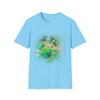 TURQUOISE TREASURE:  Colorful, splat style, Vibrant Abstract T-Shirt | Unisex Softstyle Graphic Tee, Casual Wear, Gift for Art Lovers, Summer Fashion, Unique Design
