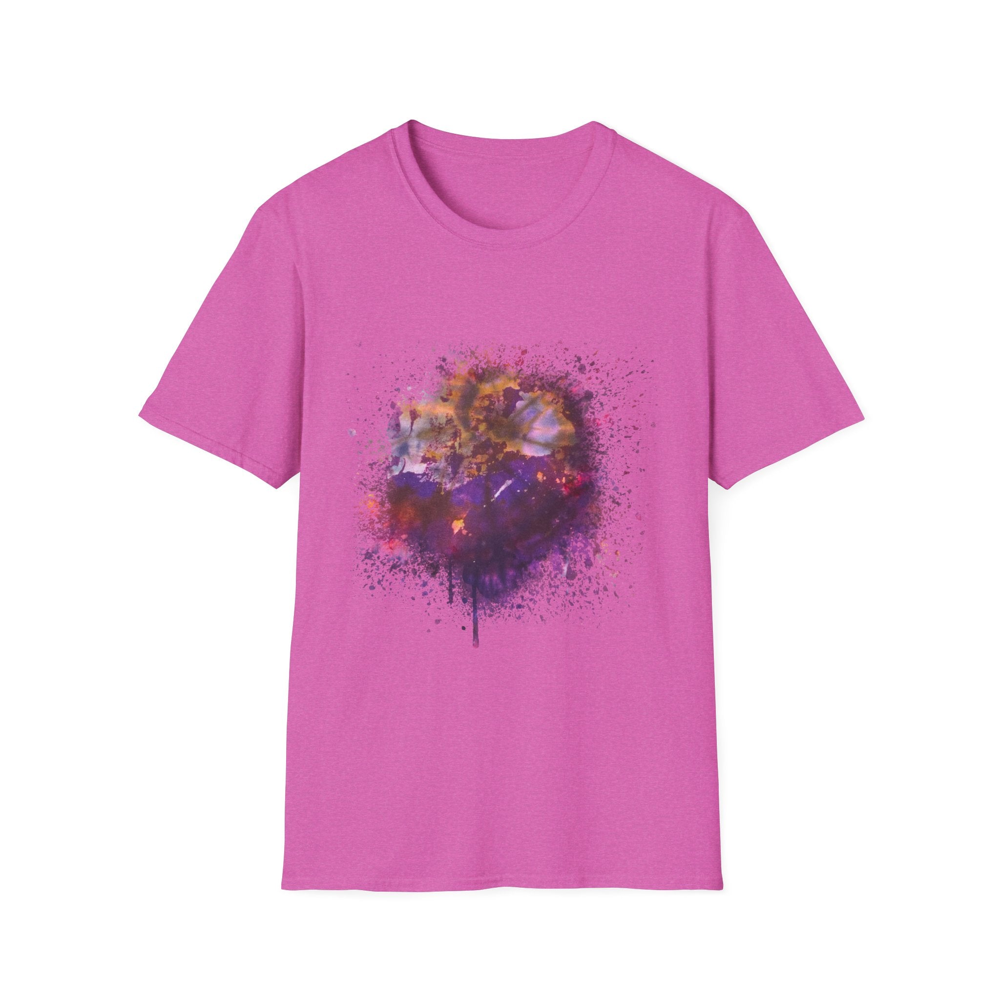 Fantasia 2:  Vibrant Splash Drip Art T-Shirt, Artistic Tee, Unisex Graphic Shirt, Trendy Casual Wear, Unique Gift for Art Lovers