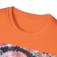TANGERINE TIGER: Spotted swirl Colorful Tie-Dye Unisex Softstyle T-Shirt, Festival Wear, Casual Outfit, Gift for Her, Summer Vibes, Boho Style