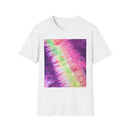 NEON DISCOVERY:  Sky zone, Vibrant Tie-Dye Unisex Softstyle T-Shirt - Trendy Casual Wear, Summer Festivals, Gifts for Friends, Retro Vibe, Unisex Tee