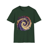 Scarlet Saga 2:  Spiral Tie-Dye Unisex Softstyle T-Shirt | Boho Chic, Casual Wear, Gift for Artists, Summer Fashion, Music Festivals