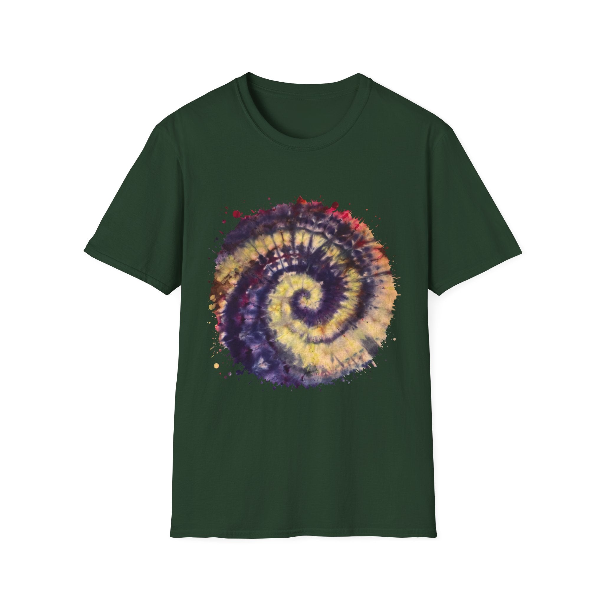 Scarlet Saga 2:  Spiral Tie-Dye Unisex Softstyle T-Shirt | Boho Chic, Casual Wear, Gift for Artists, Summer Fashion, Music Festivals