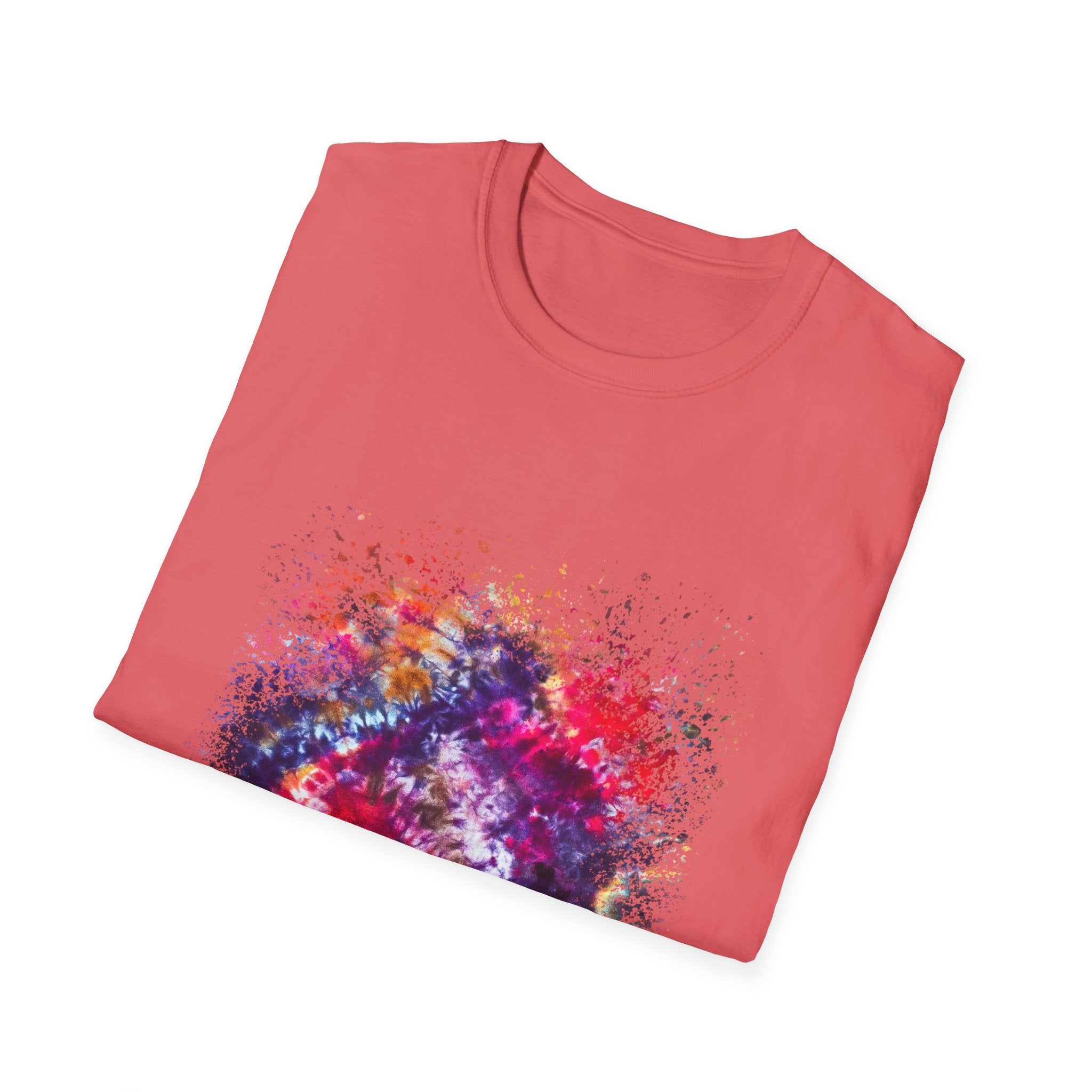 Fifth Dimension 2:  Cool Splash Art Unisex Softstyle T-Shirt, Colorful Tee, Casual Wear, Birthday Gift, Art Lover Shirt, Graphic Tee