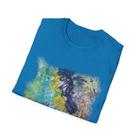 INFLECTION POINT: Monet style Colorful Tie-Dye Unisex Softstyle T-Shirt, Casual Wear, Festival Outfit, Art-Inspired, Everyday Fashion, Gift for Art Lovers