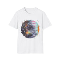 Bravado 2:  Colorful Tie-Dye Unisex Softstyle T-Shirt with Abstract Design, Perfect for Festivals, Casual Outings, Relaxed Days, Summer Vibes, and Gifts