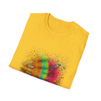Mandarin Halo 2:  Colorful Splash Unisex Softstyle T-Shirt - Fun Graphic Tee for Summer, Festival Fashion, Casual Wear, Unique Gift Idea, Vibrant [...]