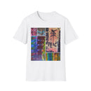 EQUITY: Bohemian Peace Graphic Tie Dye collage Tee, Unisex Softstyle T-Shirt, Tie-Dye Vibe Shirt, Festival Fashion, Relaxed Fit Top