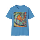 WHIPLASH: Edgy, colorful,  Spiral Unisex Softstyle T-Shirt, Tie-Dye Tee, Casual Wear, Festival Clothing, Summer Vibes, Unique Gift Idea