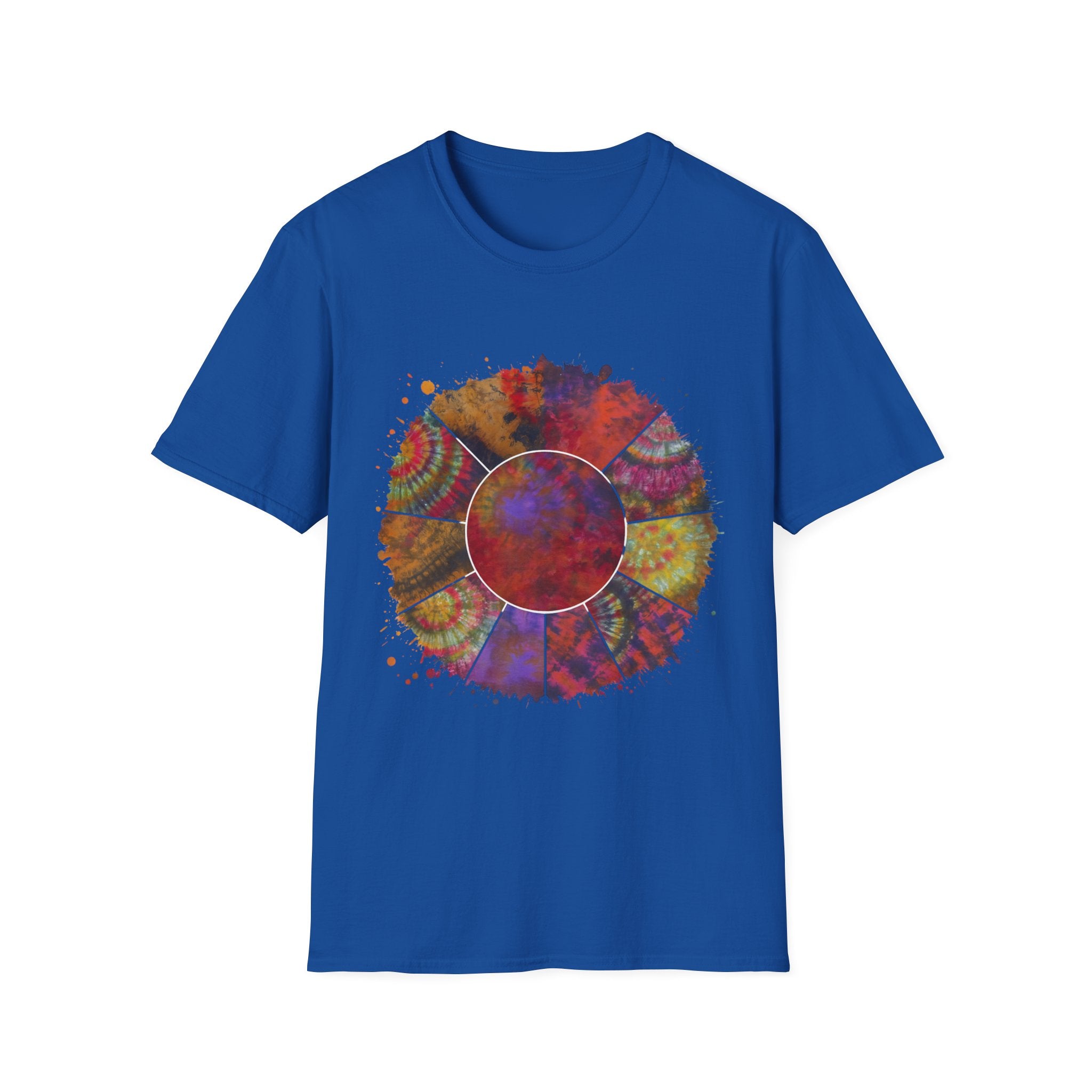FORTUNE: Colorful, splat style, Bohemian tie dye collage, Unisex T-Shirt, Tie-Dye Vibe Shirt, Festival Wear, Summer Style, Gift for Her/Him