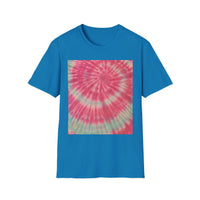 FLAMINGO:  Pink explosion! Colorful Tie-Dye Unisex Softstyle T-Shirt – Perfect for Festivals, Summer Vibes, Casual Outings, Gifts, and Everyday Wear