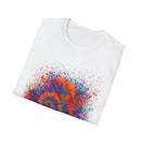 TANGERINE SWIRL: Colorful mini Swirl Unisex Softstyle T-Shirt, Vivid Tie-Dye Tee, Festival Shirt, Bohemian Style Top, Summer Vibes Clothing