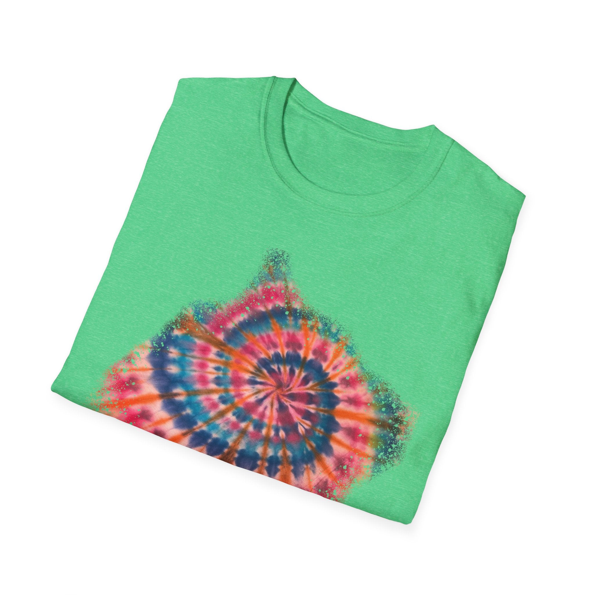 Rainbow Ballad 2: Colorful Snowy edge Tie-Dye Unisex T-Shirt, Bohemian Tee, Festival Wear, Summer Vibes, Casual Fashion, Gift for Her/Him