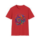 TANGERINE SWIRL: Colorful mini Swirl Unisex Softstyle T-Shirt, Vivid Tie-Dye Tee, Festival Shirt, Bohemian Style Top, Summer Vibes Clothing