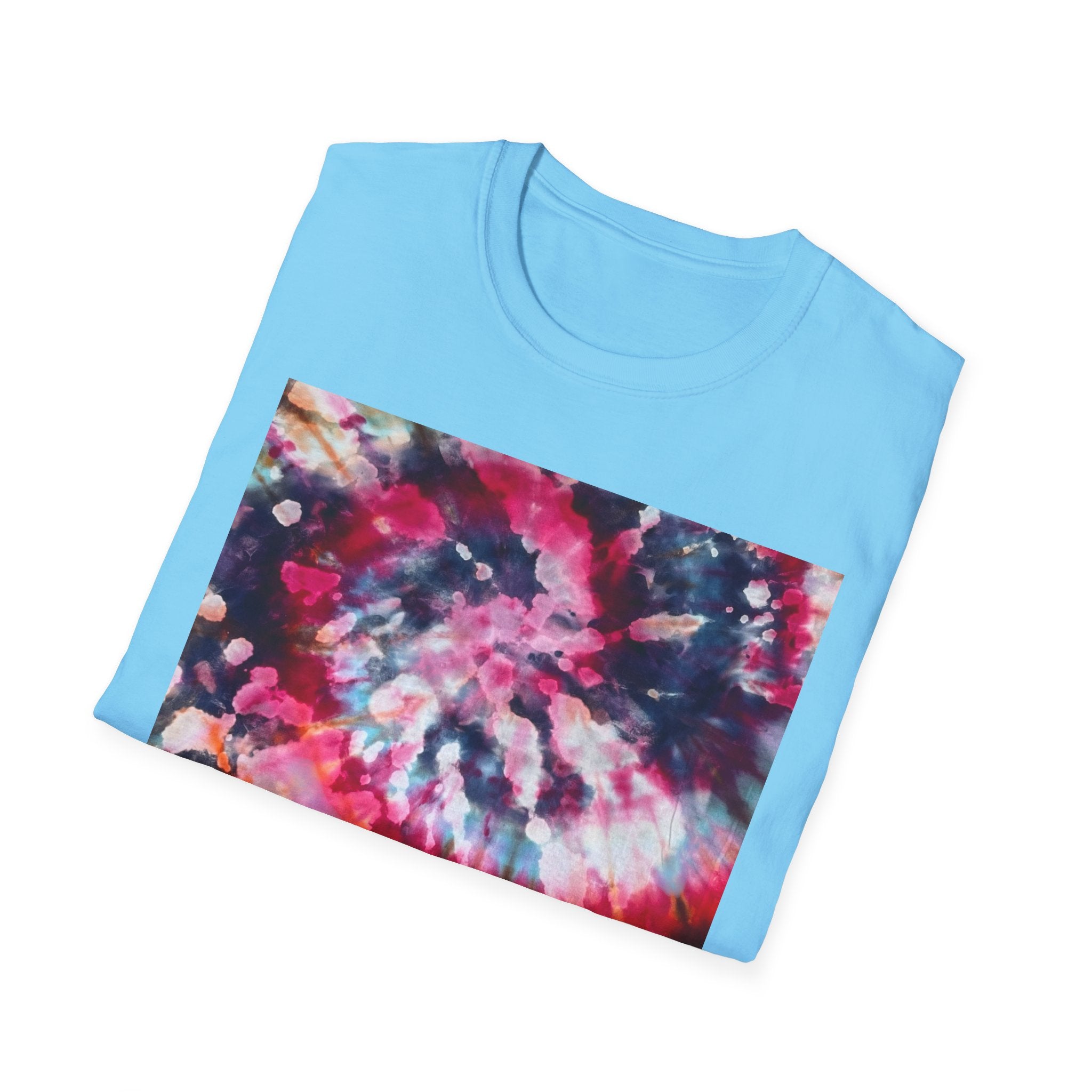 HARDCORE HARMONY: Smash Style Tie-Dye Vibe Unisex Softstyle T-Shirt, Party Wear, Music Festival Shirt, Summer Clothing, Gift for Him/Her