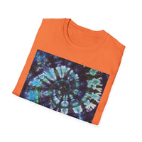 COBALT TORNADO: Tie-Dye Spiral Unisex T-Shirt, Bohemian Style Tee, Festival Apparel, Casual Wear, Gift for Him or Her