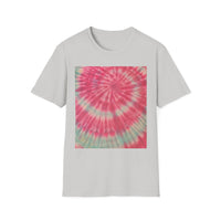 FLAMINGO:  Pink explosion! Colorful Tie-Dye Unisex Softstyle T-Shirt – Perfect for Festivals, Summer Vibes, Casual Outings, Gifts, and Everyday Wear