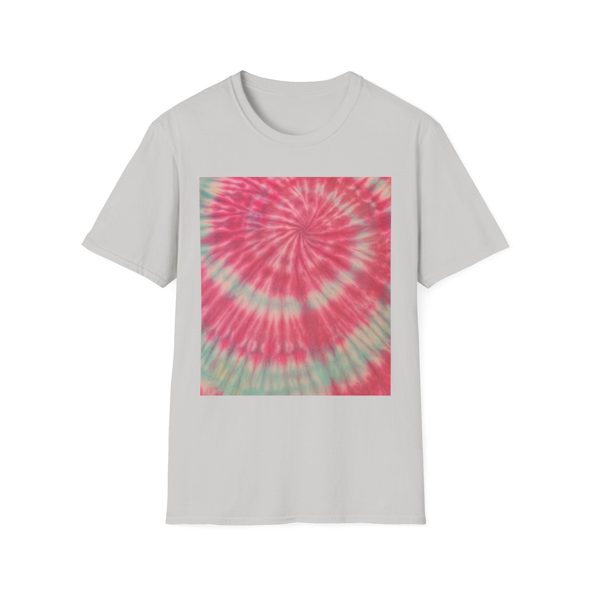 FLAMINGO:  Pink explosion! Colorful Tie-Dye Unisex Softstyle T-Shirt – Perfect for Festivals, Summer Vibes, Casual Outings, Gifts, and Everyday Wear