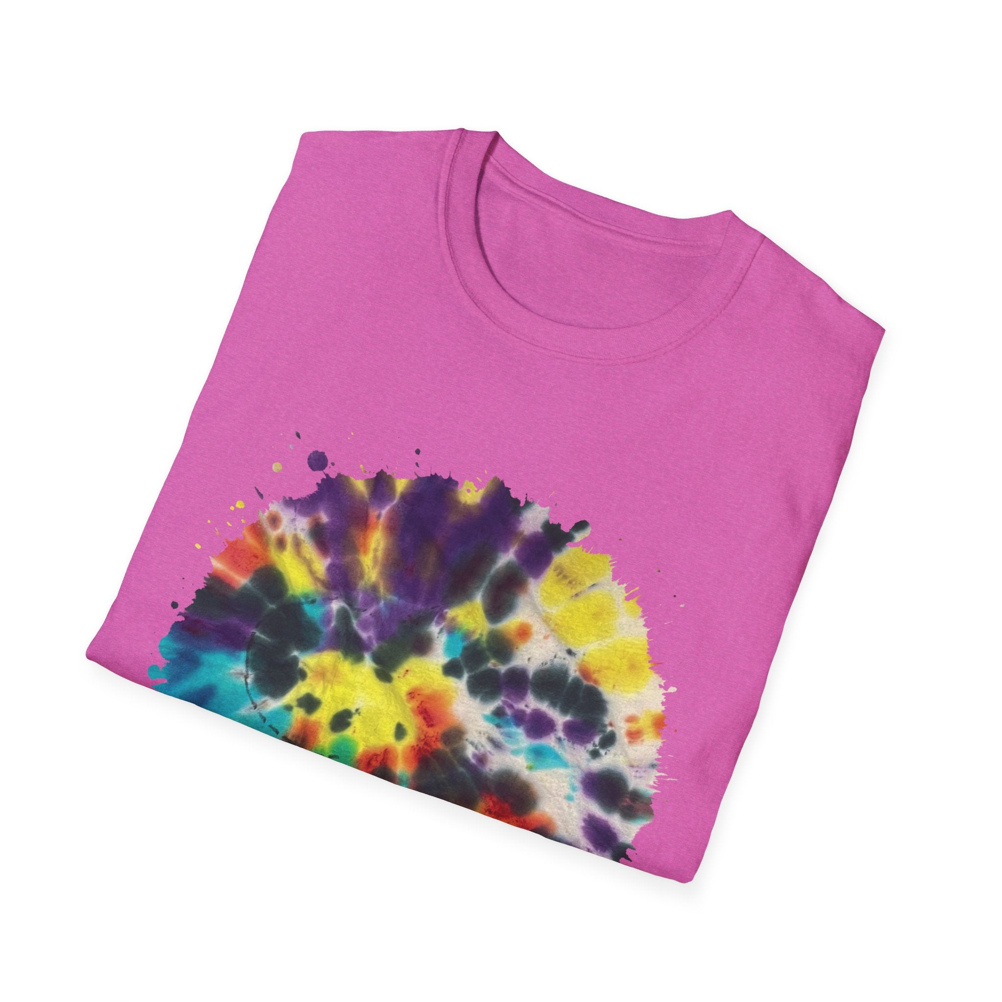 PARAGON 2: Splatter style, jubilee tie dye, Colorful Tie-Dye Unisex Softstyle T-Shirt, Boho Tee, Summer Fashion, Festival Wear, Casual Outfit, Gift Idea