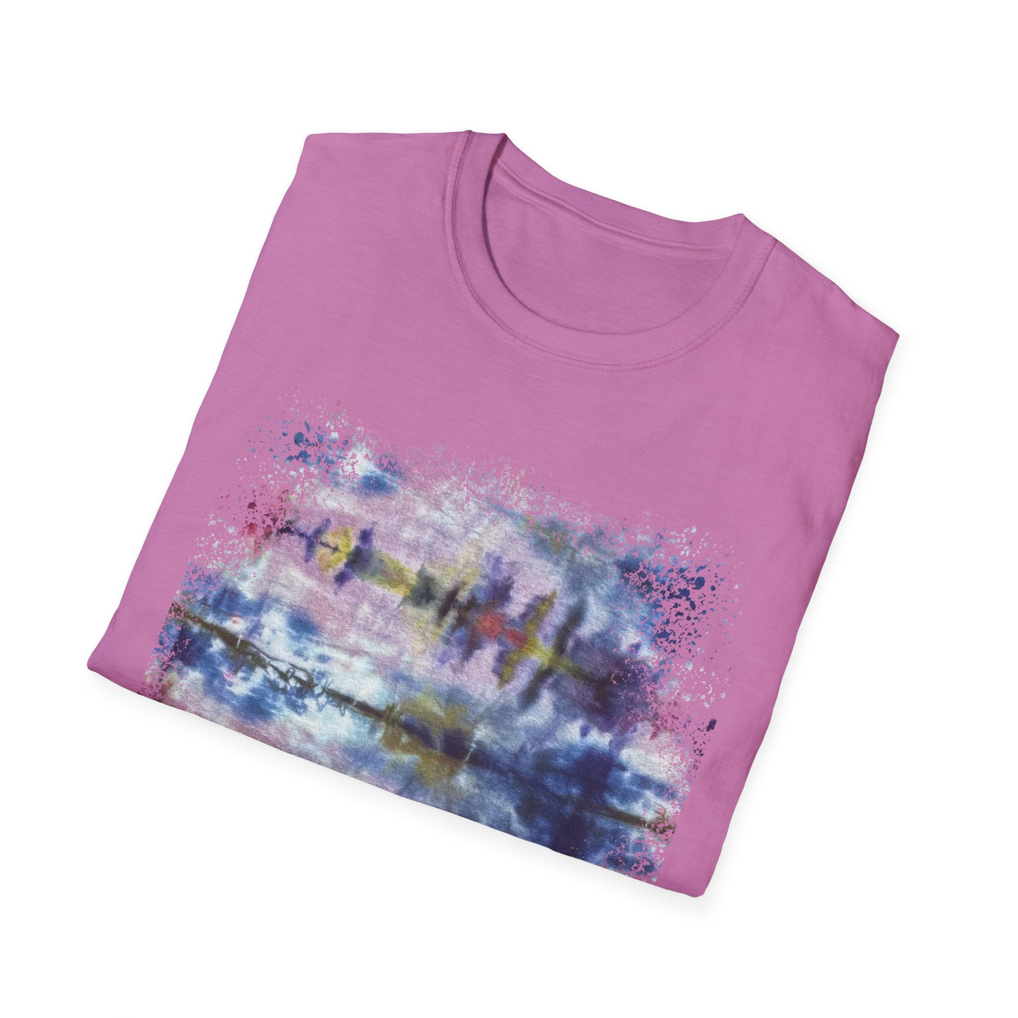 LILAC INFUSION:  Nature inspired Tie-Dye Unisex Softstyle T-Shirt - Boho Chic, Casual Wear, Summer Essential, Festival Outfit, Unique Gift