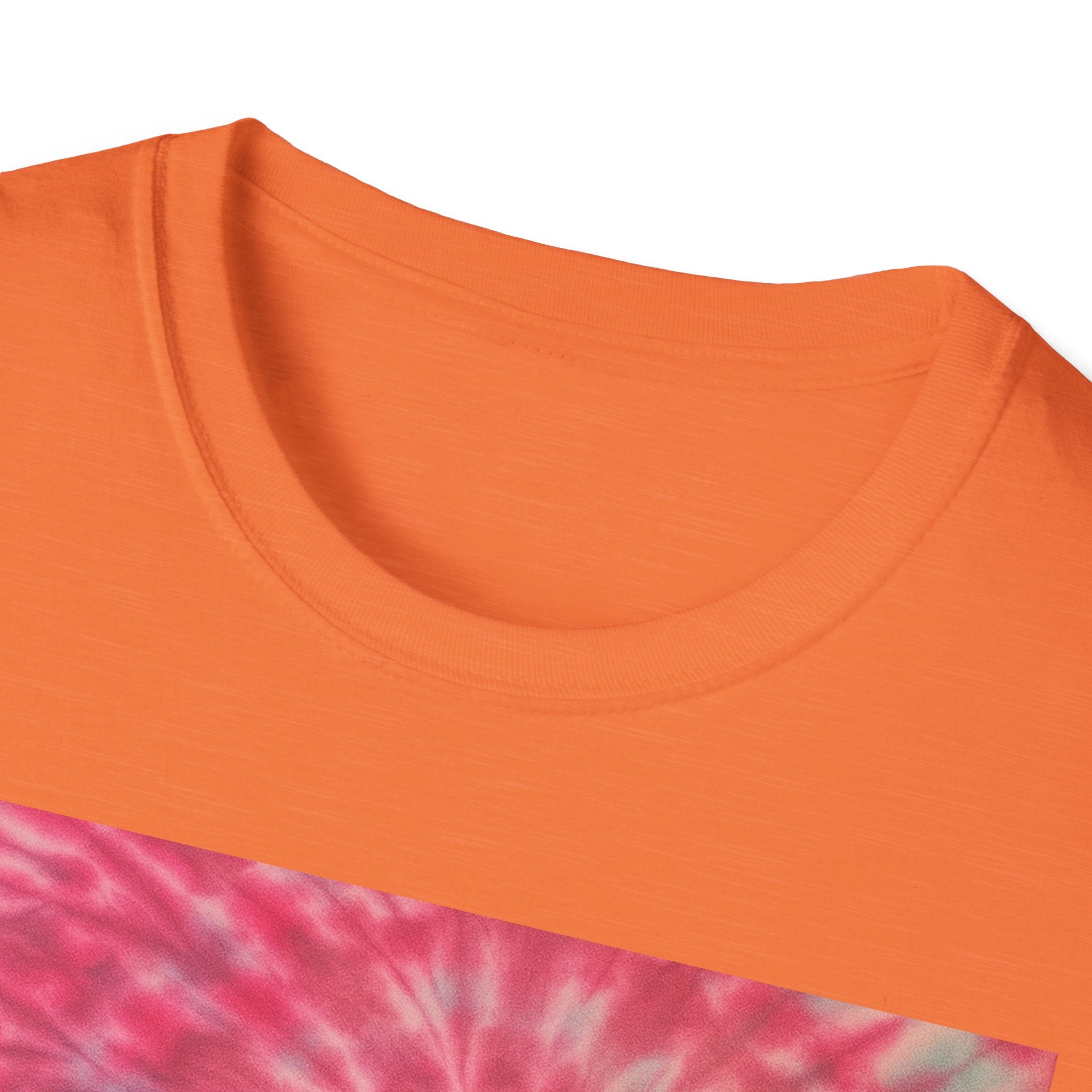 FLAMINGO:  Pink explosion! Colorful Tie-Dye Unisex Softstyle T-Shirt – Perfect for Festivals, Summer Vibes, Casual Outings, Gifts, and Everyday Wear