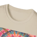RAINBOW BALLAD: Colorful  rainbow sherbet style,  Tie-Dye Unisex Softstyle T-Shirt | Boho Vibe, Summer Essentials, Eco-Friendly Fashion, Gift for Friends, Casual Wear