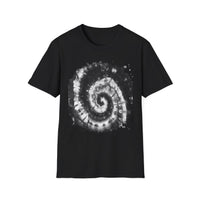 ABYSS: "Down the rabbit hole" vibe, Tie-Dye monochrome Swirl, Unisex Softstyle T-Shirt | Colorful Summer Shirt | Perfect for Festivals, Casual Outings, Gifting, Holidays