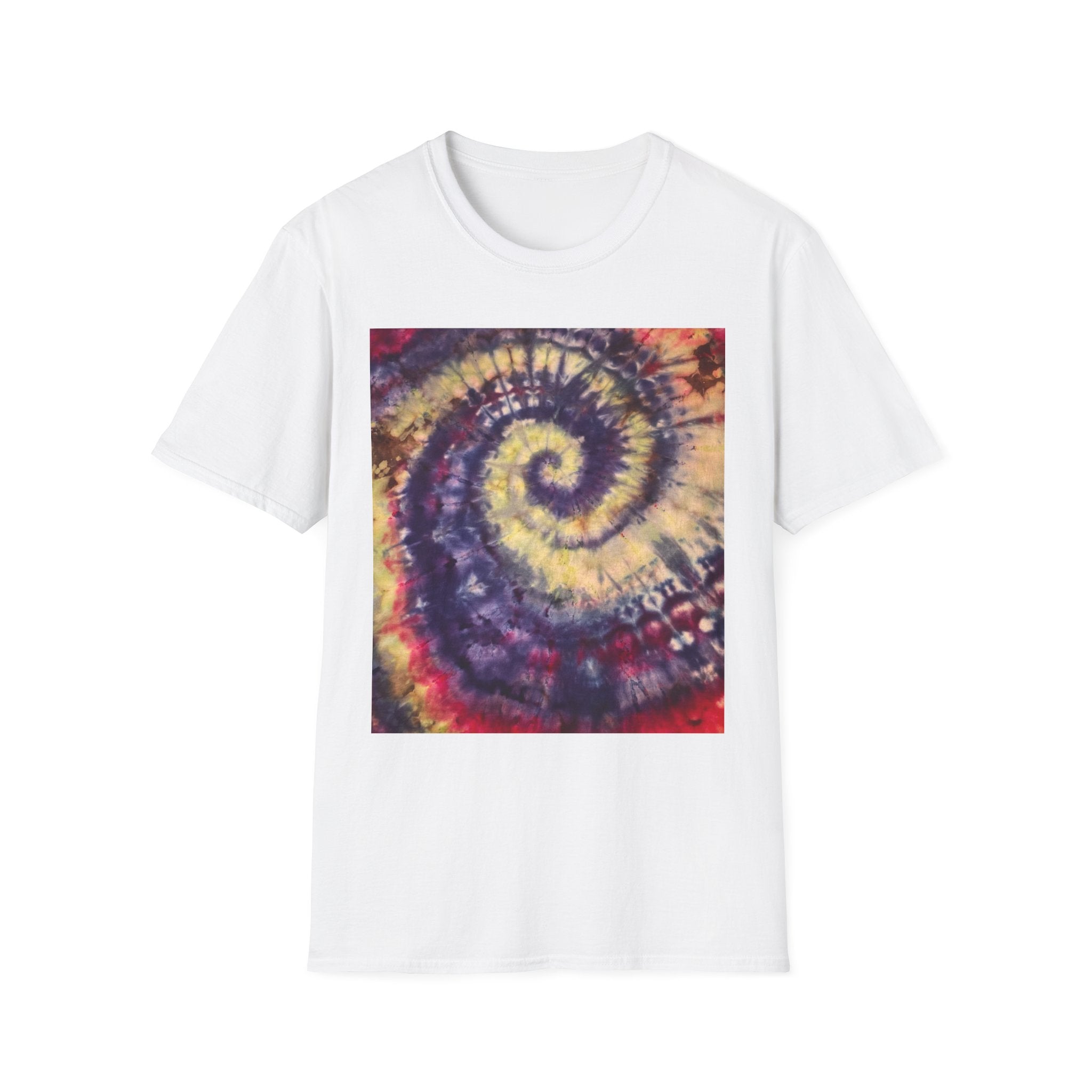 SCARLET SAGA: Rip tide swirl, Colorful Tie-Dye Unisex T-Shirt, Festival Wear, Casual Outfit, Gift for Friends, Summer Apparel, Comfortable Style