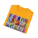 THE SCRAMBLE: Colorful, sampler style,  Tie-Dye collage Unisex T-Shirt, Vibrant Casual Wear, Summer Festival Top, Gift for Him/Her, Retro Vibe Fashion