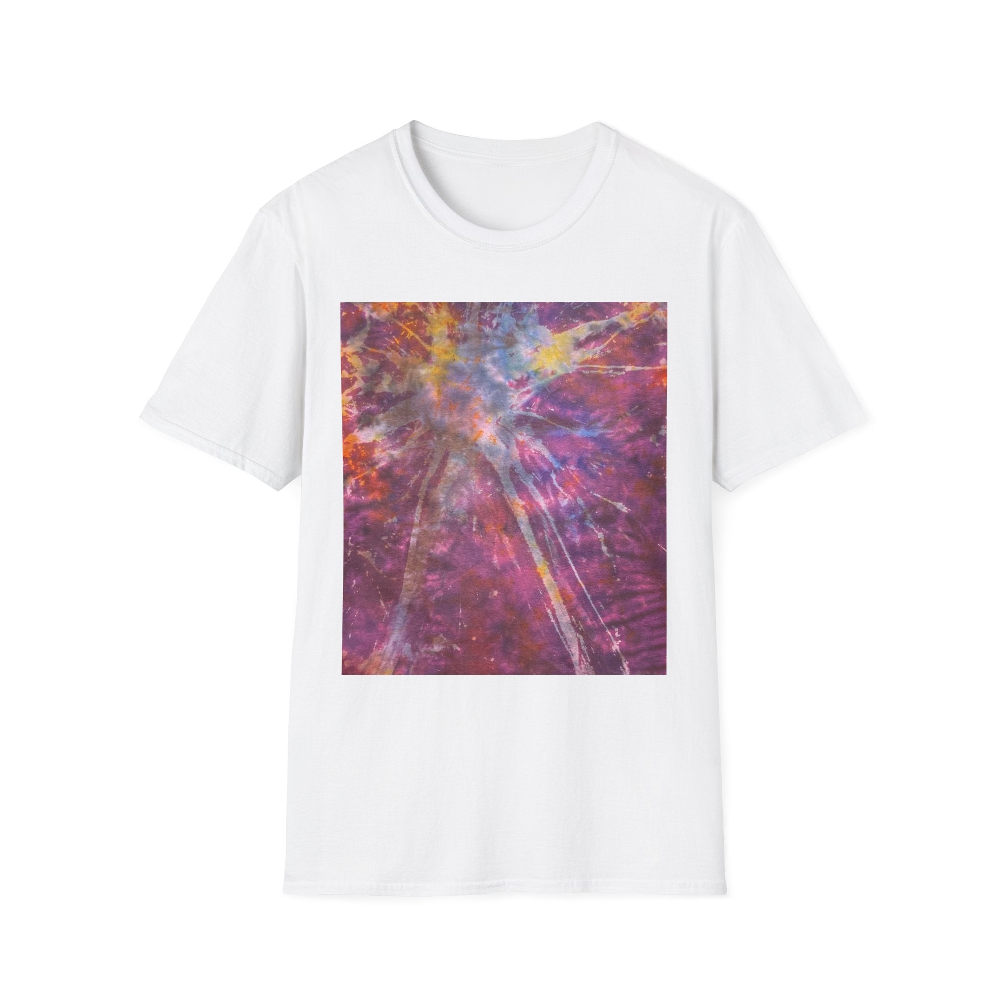 RASPBERRY SORBET:  Splat style, Galactic Vibe Unisex Softstyle T-Shirt | Space Art Tee, Cosmic Shirt, Gift for Astronomers, Unique Spacewear, Casual Wear